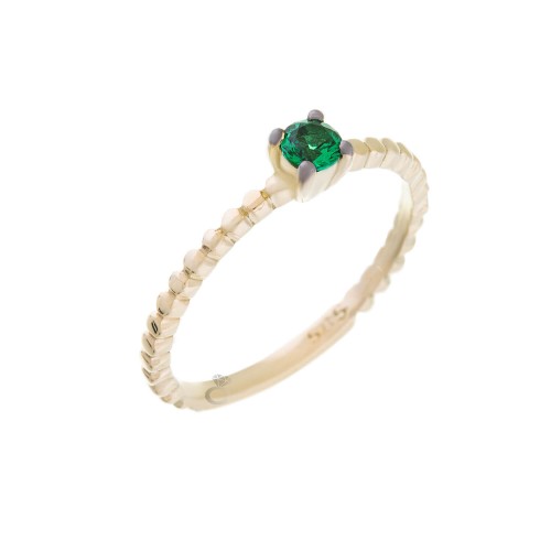 Δαχτυλίδι Γυναικείο Χρυσό με πράσινη πέτρα